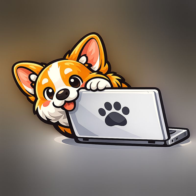 DataChonk mascot - a cute corgi with a laptop